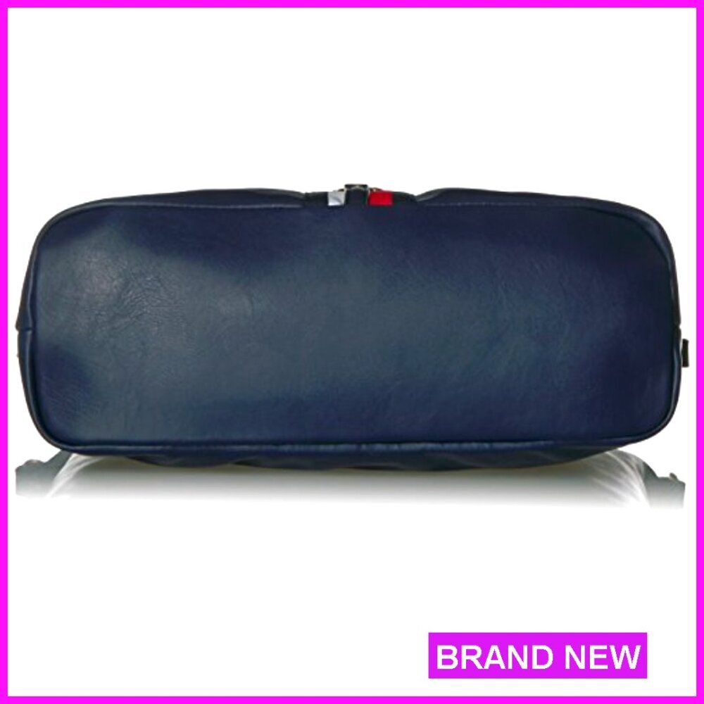 Adjustable Vegan Leather Crossbody Satchel with Top Handles, Lightweight Travel - Picture 5 of 6